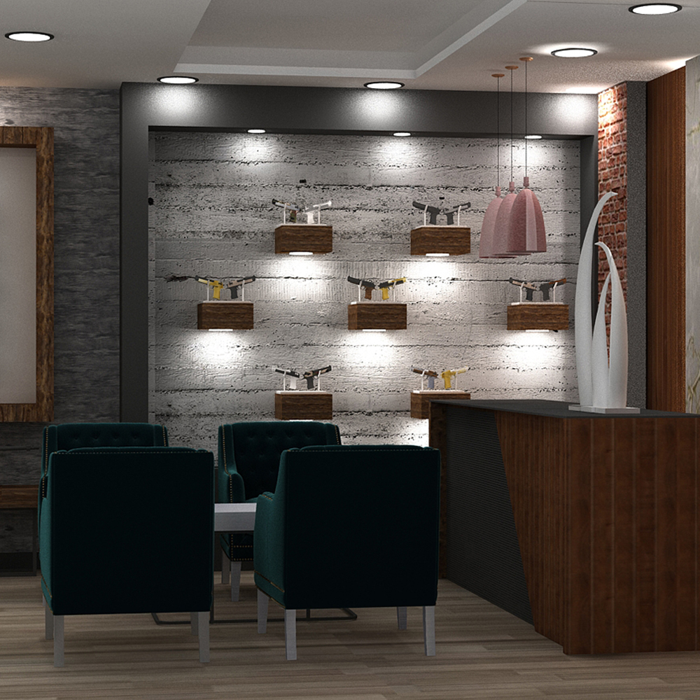 Waffenshowroom Innenarchitektur