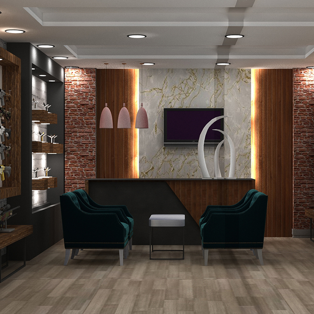 Waffenshowroom Innenarchitektur