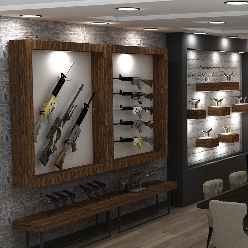 Waffenshowroom Innenarchitektur